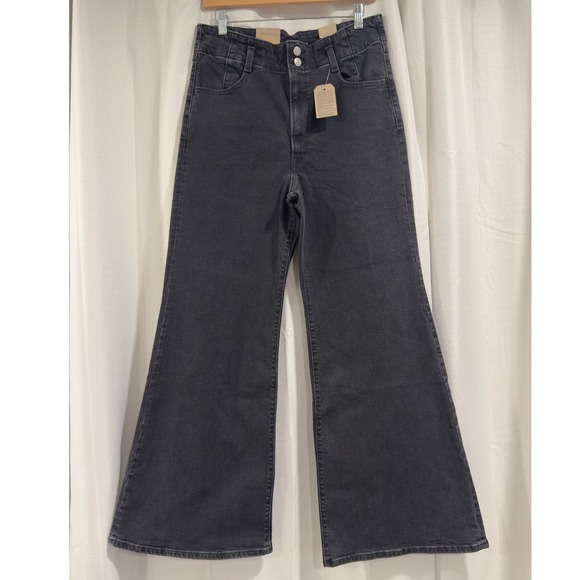Levi's Denim - Levis Ribcage Bell Super High Rise Flare Jeans Washed Black 31x32 NEW